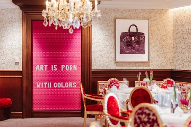 Billi Thanner's art in the Pink Birkin Salon