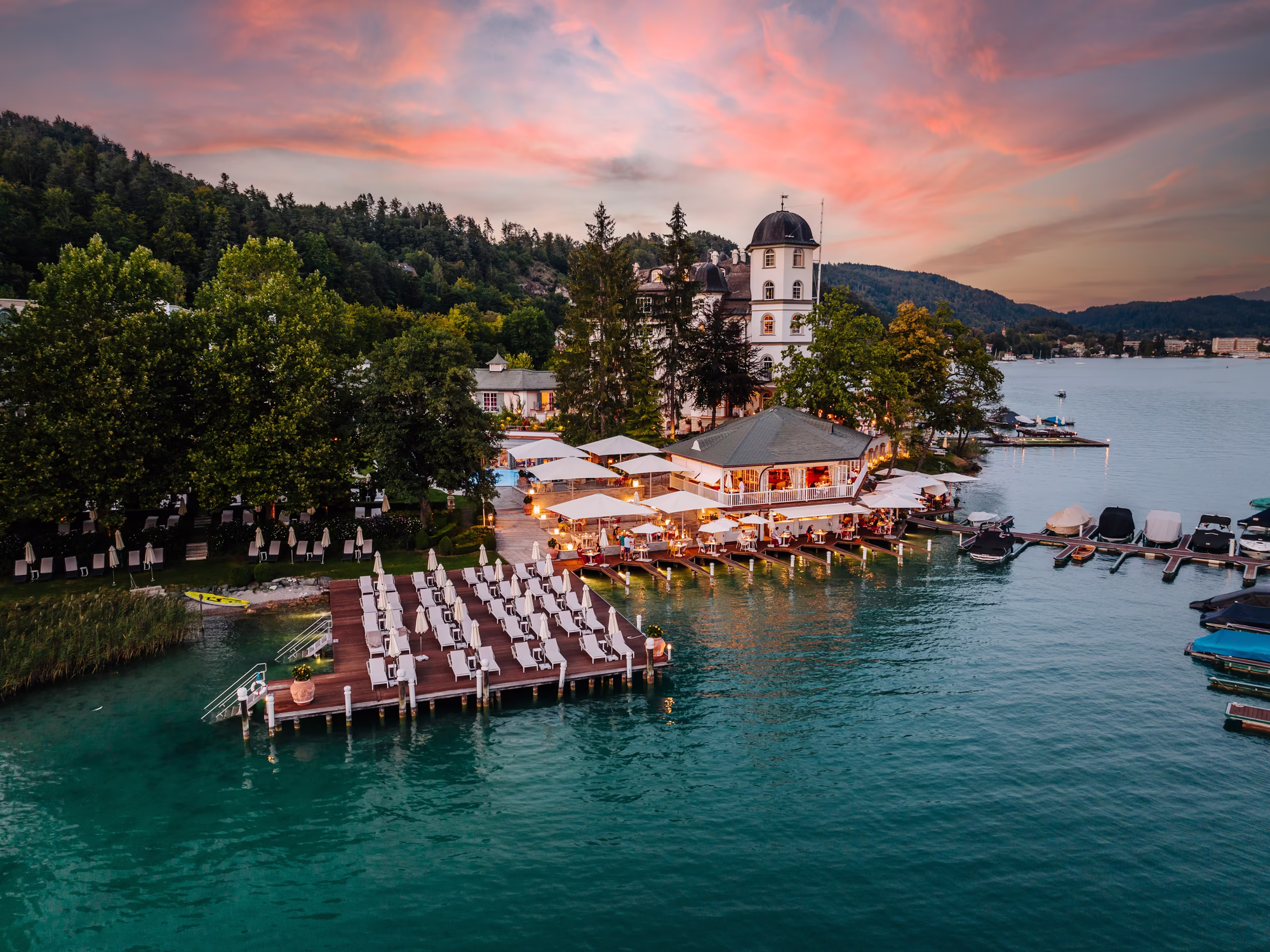 Abendstimmung Schloss Seefels am Wörthersee 
