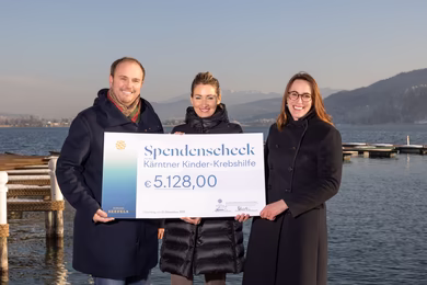 Schloss Seefels spendet Erlös von Kinderwasser an die Kinder-Krebshilfe